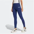Produktbild: adidas Sportswear Leggings ESSENTIALS LINEAR COTTON aus Baumwollmaterial mit Stretchanteil, hoher Bund, ohne Verschluss blau S