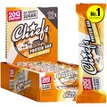 Produktbild: Chiefs High Protein Riegel - 20 g Protein, der köstliche Snack ohne Zuckerzusatz - 12 x 55 g Eiweißriegel ohne Palmöl - Salty Caramel