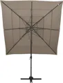 Produktbild: vidaXL Sonnenschirm mit Aluminium-Mast 4-lagig Taupe 250x250 cm