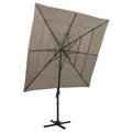 Produktbild: vidaXL Sonnenschirm mit Aluminium-Mast 4-lagig Taupe 250x250 cm