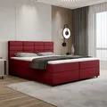 Produktbild: Boxspringbett 180x200, mit Bettkasten, Rot, Matratze und Topper, Doppelbett, REVE, Panda Möbel - Rot