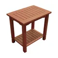 Produktbild: Jardinion Beistelltisch Balkon 50cm x 35cm x 50cm Santa Cruz Ablagetisch Abstelltisch Blumentisch Braun, Wohnzimmertisch, Blumentisch, Holztisch, Blumenhocker, Balkontisch