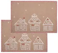 Produktbild: Clayre & Eef Platzset Gingerbread Bliss, (2-St., 2-teilig), Tischsets Platzsets (2 Stück) Platzdeckchen ca.48x33cm Baumwolle