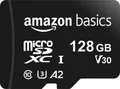 Produktbild: Amazon Basics Speicherkarte MicroSDXC Speichermedien 128 GB mit SD Adapter A2 U3 hohe Geschwindigkeit