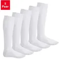 Produktbild: Footstar Langsocken EVERYDAY! 5 PAAR Damen & Herren Kniestrümpfe Lange Socken kniehoch weiß 35-38