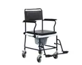 Produktbild: RFM Toilettenstuhl inkl. Eimer - fahrbar - schwarz/silber - mit Armlehne - mit Deckel - bis max. 100 kg - 1 Stück