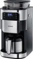 Produktbild: Severin Filterkaffeemaschine mit Mahlwerk und Edelstahl-Thermokanne, Kaffeemaschine Schwarz, Edelstahl (gebürstet