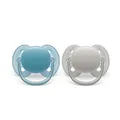 Produktbild: Philips AVENT ultra soft Schnuller - 2er Pack, BPA-freier, weicher Schnuller für Babys von 6-18 Monaten, inklusive Transport- und Sterilisationsbox, grau/petrol (Modell SCF091/17)