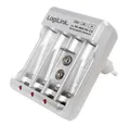 Produktbild: LogiLink PA0168 Batterie-Ladegerät (Universal-Akkulader, AA/AAA/9V, Überladeschutz, 3 LEDs, Alltag)