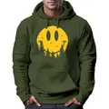 Produktbild: Neverless Hoodie Hoodie Herren Aufdruck Print Sonne Outdoor Motiv Lustig Smiling Face grün 3XL