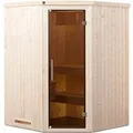 Produktbild: Weka Element-Ecksauna Kiruna 2 Sparset 3,6 kW OS Glastür