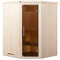 Produktbild: Weka Sauna Kiruna 1 mit Glastür und Eckeinstieg 230 V - 68 mm-3,6 kW Kompaktofen mit integr. Steuerung - 