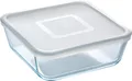 Produktbild: PYREX Cook&Freeze Quadratischer Behälter mit Deckel, Glas, Weiß, 2 Liter, Borosilikat, Transparent