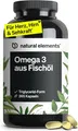 Produktbild: natural elements Omega 3 – 365 Kapseln – 2000mg Fischöl pro Tagesdosis