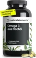 Produktbild: natural elements Omega 3 – 365 Kapseln – 2000mg Fischöl pro Tagesdosis