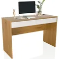 Produktbild: hjh LIVING Schreibtisch BERGA Computertisch 78.0 x 120.0 x 50.0 cm - Weiß/Braun/Beige