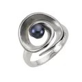 Produktbild: Zeeme Pearls Ring Silber 925 rhodiniert mit schwarzer Perle