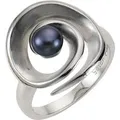Produktbild: Zeeme Pearls Ring Silber 925 rhodiniert mit schwarzer Perle