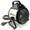 Produktbild: BioGreen Elektro-Gewächshausheizung Palma mit manuellem Thermostat | IPX4 spritzwassergeschützt, energiesparend | 163 m³/h Luftumwälzung | 2000 Watt