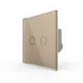 Produktbild: LIVOLO Glas Touch zweifacher Lichtschalter Serienschalter Wandschalter UP Gold