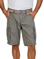 Produktbild: Timezone Cargo Shorts Herren mit Gürtel Regular Fit MaguireTZ Kurze Hosen Cargoshorts Sommer 100% Baumwolle, Größe:36, Farbe:Washed Grey (8122)