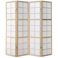 Produktbild: Homestyle4u Paravent Holz Raumteiler Trennwand Shoji in Weiß Sichtschutz Indoor faltbar braun 176 cm x 175 cm x 2 cm