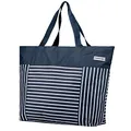 Produktbild: anndora XXL Shopper navy blau weiß - Strandtasche 40 Liter Schultertasche Einkaufstasche