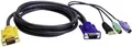 Produktbild: ATEN KVM Anschlusskabel [2x PS/2-Stecker, USB 2.0 Stecker A, SPHD-15-Stecker - 1x SPHD-15-Stecker] 1.80m Schwarz