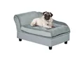 Produktbild: PawHut Tierbett Haustiersofa Hundesofa mit Matte Lagerraum Naturholz+Plüsch Hellgrau, Plüsch, 76B x 45T x 43H cm