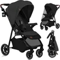 Produktbild: Lionelo Emma One Buggy bis zu 22 kg Schwenkbare 360 Räder Einhändig klappbar Verstellbare Rückenlehne und Fußstütze XXL-Verdeck UPF50+ Grau