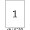 Produktbild: Etiketten A4 210 x 297mm 100 Blatt = 100 Stück