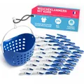 Produktbild: Wäscheklammern stabil ohne Abdruck Soft Clips mit Wäscheklammernkorb 40 Stück...