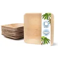 Produktbild: onlyleaf 100 Stück Einwegteller 18x18 cm Palmblatt-Teller, quadratisch, biologisch abbaubar, umweltfreundlich, kompostierbar, Wegwerfteller