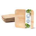 Produktbild: onlyleaf Palmware Hochwertiges Palmblattgeschirr I 100 Stück Palmblatt Teller rechteckig 18 x 18 cm I Bio Einweggeschirr biologisch abbaubar Partygeschirr Einmalgeschirr Wegwerfgeschirr