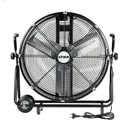Produktbild: Trommelventilator Bodenventilator, Fahrbar, 330w, Ø600mm, Windmaschine, Industrieventilator, Hallenlüfter, Standventilator, Hallenkühlung, Schwarz, Neigungswinkel Einstellbar - Stier