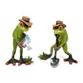 Produktbild: 2er Set Dekofiguren Gärtner Frösche, Garten Frosch H. 16cm Formano Froschhausen