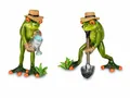 Produktbild: Formano 2er Set lustige Frösche Figur Gärtner Poly 17 cm