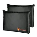 Produktbild: 2 Stück Feuerfeste Dokumententasche 34x25cm,Wasserdichte Feuerbeständige Tasche,Tresor Feuerfest Geldscheine Aufbewahrung, Große Kapazität Aktentasche Für Dokumente/Geld/Passport/Bankdatei Und Bargeld