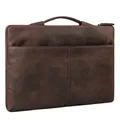 Produktbild: STILORD 'Kit' 15.6 Zoll Laptop Tasche Leder Notebook Tasche Herren für Arbeit Reisen Business Schmale Laptophülle aus Echtleder Premium Laptoptasche, Farbe:zamora - braun