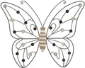 Produktbild: Mauro Ferretti Wandpaneel Schmetterling 39,5x1,5x33,5 cm braun schwarz