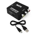 Produktbild: OcioDual HDMI auf RCA, HDMI RCA Adapter, Adattatore HDTV ad AV, Conessione AV, 1080p PAL/NTSC Video, für PC, n64, TV, Konverter mit Netzkabel, HDMI2AV, Schwarz