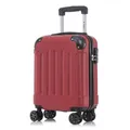 Produktbild: Koffer Trolley Reisekoffer Suitcase, Rollkoffer Handgepäck ,mit 4 Rollen360°, Hartschalenreisekoffer, Zahlenschloss, Weicher Gummigriff(S , Rot)