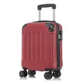Produktbild: YONSLY Koffer Suitcase S Rot, Trolley Reisekoffer, Rollkoffer Handgepäck mit 4 Rollen 360°, Hartschalenreisekoffer, Zahlenschloss, Weicher Gummigriff
