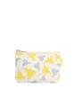 Produktbild: Kleine Kosmetiktasche aus Bio-Baumwolle – Kulturbeutel & Kosmetikbeutel, Make-Up Etui & Federtasche für Damen, Herren & Kinder, kompakt, vegan, mit Muster (Greige/Bellflower Print)