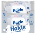 Produktbild: Hakle Feucht ULTRA med im 12er-Pack, 504 Tücher (12 x 42 Blatt), pflegendes feuchtes Toilettenpapier, hautverträgliche feuchte Tücher, schnell wasserlösliche Feuchttücher
