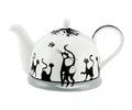 Produktbild: Jameson & Tailor Iglu Teekanne Kaffeekanne Katzenparade Brillant-Porzellan 1100ml Füllmenge