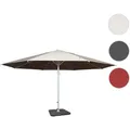 Produktbild: Sonnenschirm Meran II, Gastronomie Marktschirm, Ø 5m Polyester/Alu Mast weiß 28kg ~ creme-beige mit Ständer