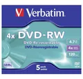 Produktbild: Verbatim DVD-Rohling DVD-RW 4.7 GB 4x 5er Jewelcase 43285, Wiederbeschreibbar