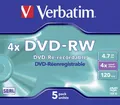 Produktbild: Verbatim 43285 DVD-RW Rohling 4.7 GB 5 St. Jewelcase Wiederbeschreibbar