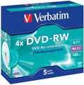 Produktbild: Verbatim DVD-Rohlinge DVD-RW SERL 4x 4.7GB (5er Jewel Cas